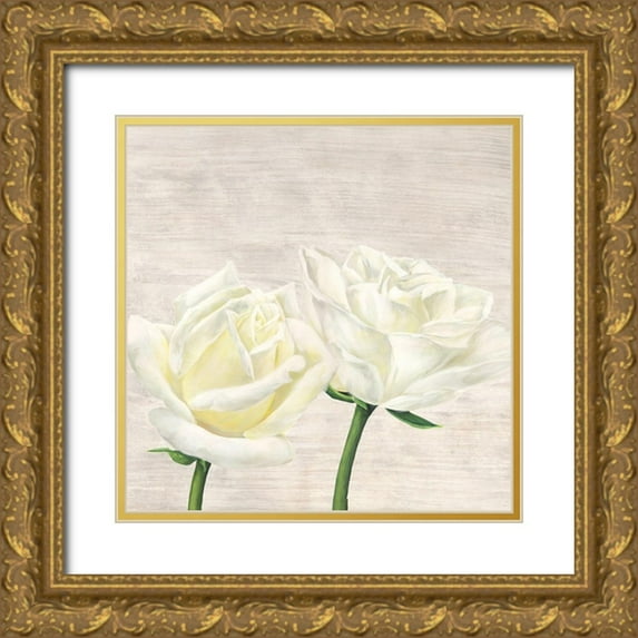 Jenny, Thomlinson 26x26 Gold Ornate Wood Framed with Double Matting Museum Art Print Titled - Classic Roses II