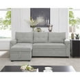 thumbnail image 1 of L-Shaped Sectional Sofa with Pull-Out Bed - Compact L-Shaped Couch for Living Room, Velvet, Gray, 1 of 3