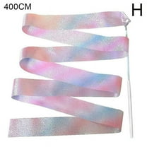 Jenny Watson Dance Ribbons Streamers,2M Flashing Star Rhythmic Gymnastic Ribbon Dance Ribbon Art Gymnastics Ballet Training Streamer Twirling Rod for Kids' Talent Shows and Artistic Dancing C1N6