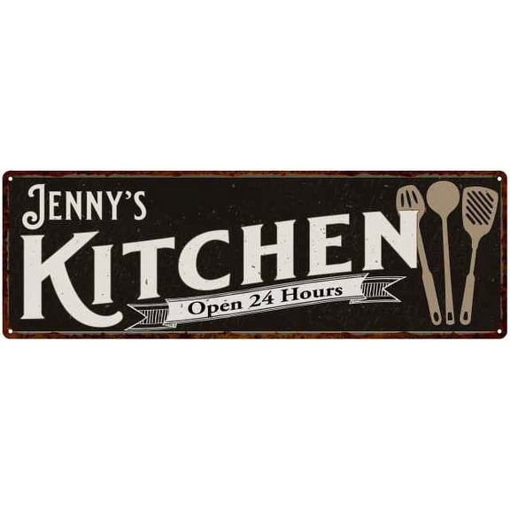 Jenny's Kitchen Sign Chic Wall Decor Gift Mom 6x18 206180014285