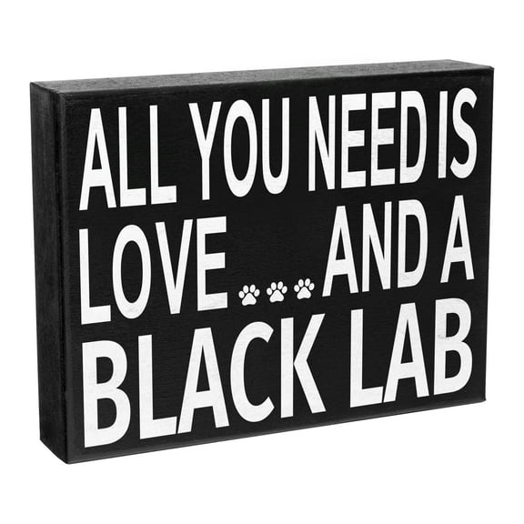 JennyGems All You Need is Love and a Black Lab Wooden Sign, Black Lab Dog Mom, Labrador Retriever Sign, Made in USA