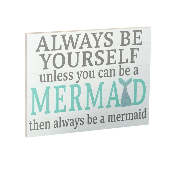 JennyGems Always Be a Mermaid Wooden Beach Sign, Mermaid Gift, Coastal Decor, Mermaid Sign