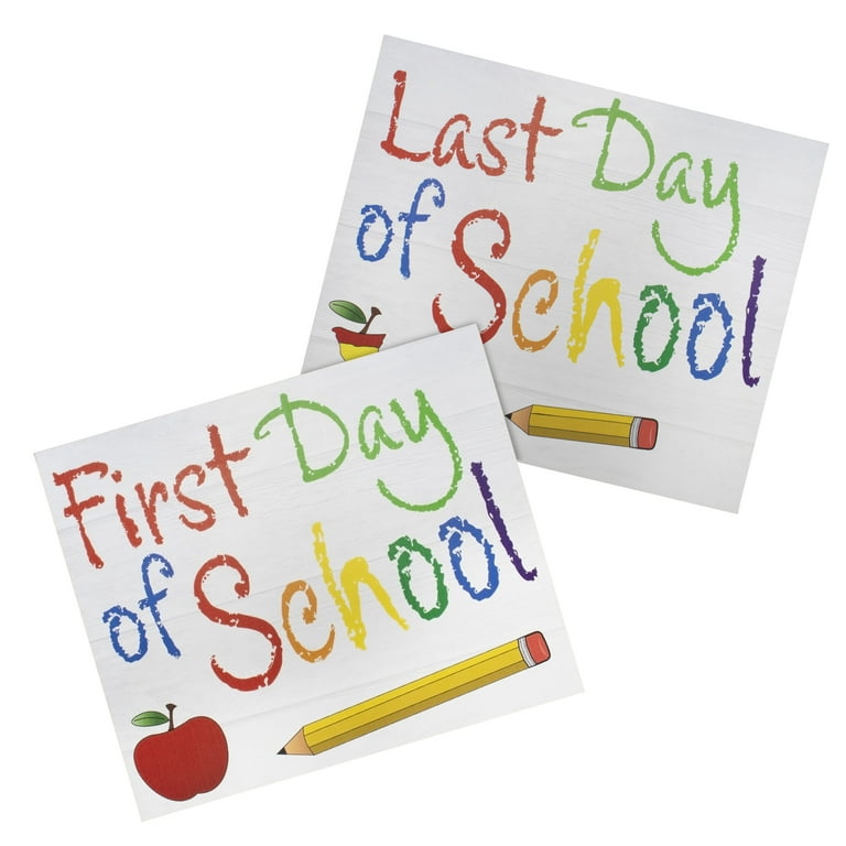 First Day and Last Day of School Sign - 2 Sided Chalkboard Sign - JennyGems