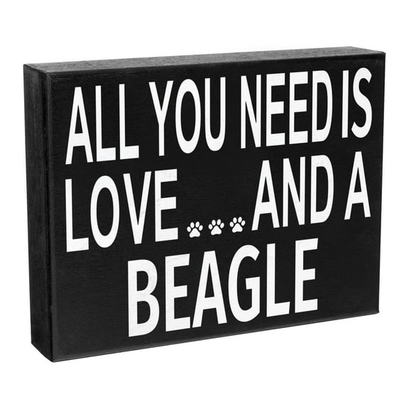 JennyGems Beagle Gifts for Women, Beagle Sign, All You Need Is Love and a Beagle, 8x6 Inch Wood Sign, Beagle Mom, Beagle Decor, Beagle Dog Lovers, American Made