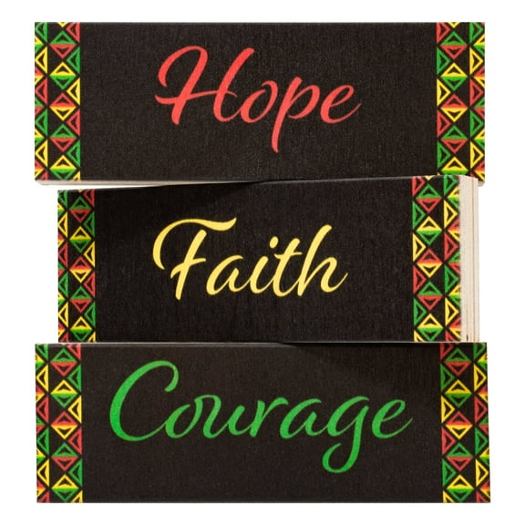 JennyGems Black History Wooden Sign Set of 3, Hope Faith Courage