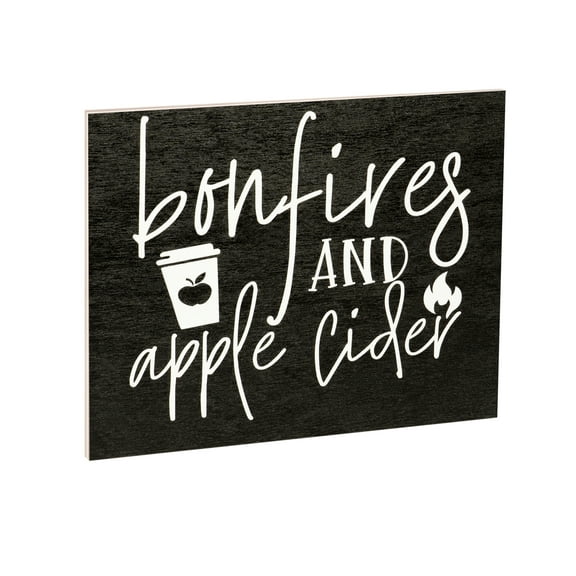 JennyGems Bonfires and Apple Cider Wooden Sign, Farmhouse Decor, Fall Decorations, Farm Decor, Made in USA