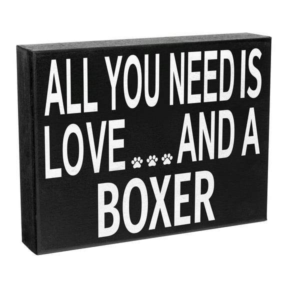 JennyGems Boxer Sign, All You Need Is Love and a Boxer, Wood Sign, 8x6 Inches, Boxer Mom, Boxer Gifts, Boxer Decor, American Made