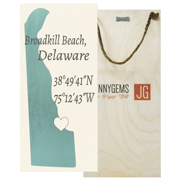 JennyGems Broadkill Beach, Delaware Nautical Real Wood Sign | Made in USA