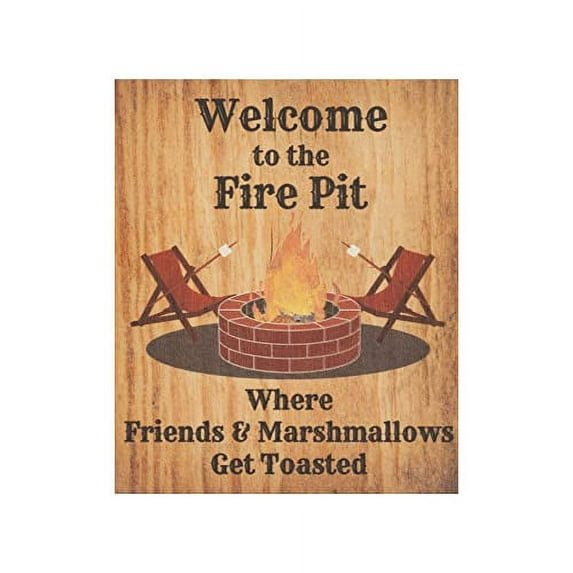 JennyGems Camper Gifts for Women, Camping Adventure Campsite Hanging Decor, RV Camping Gifts, Camping Signs, Cute Camping Gifts, Fun RV Accessories, Gift for Campers (Welcome To the Fire Pit)