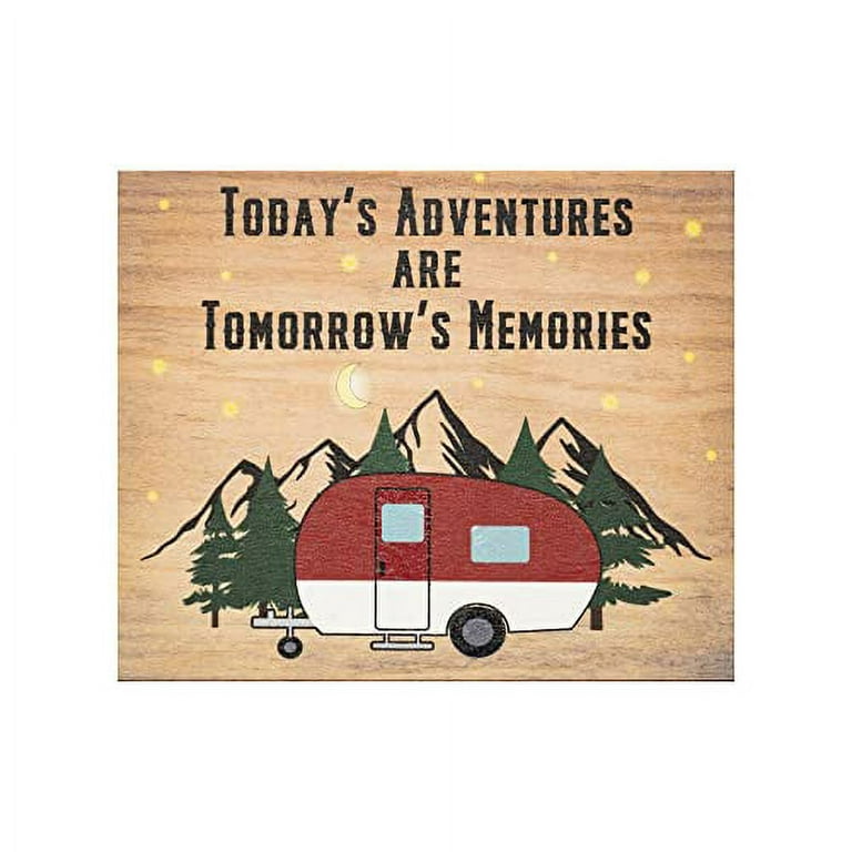JennyGems Camper Gifts for Women, Camping Adventure Campsite Hanging Decor,  RV Camping Gifts, Camping Signs, Cute Camping Gifts, Fun RV Accessories,  Gift for Campers (Today's Adventures) 