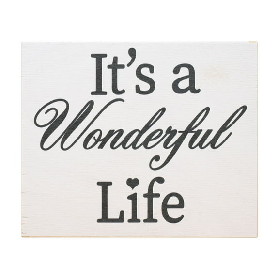 JennyGems Christmas Decorations, It's a Wonderful Life, 7.25x6 Inch Wood Sign, Wall Decor, Farmhouse Country Home Decor, Inspirational Gifts, Motivational Signs, American Made