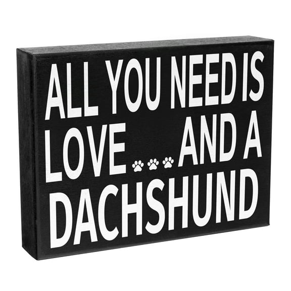 JennyGems Dachshund Sign, All You Need Is Love and a Dachshund, Wood Sign, 8x6 Inches, Dachshund Mom, Dachshund Gifts, Doxie Dogs, Dachshund Decor, American Made