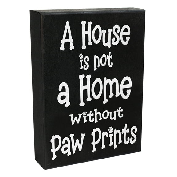 JennyGems Dog Decorations for the Home, A House Is Not a Home Without Paw Prints, 6x8 Inch Wood Sign, Cat Decor Dog Decor Pet Signs, Cat Stuff for Cat Lovers, Home Decor Dog Signs Gifts for Dog Lovers