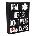 thumbnail image 1 of JennyGems EMT Gifts, Paramedic Gifts, Real Heroes Don't Wear Capes Sign, First Responder, EMT Graduation Gift, EMS Sign, Made in USA, 1 of 12