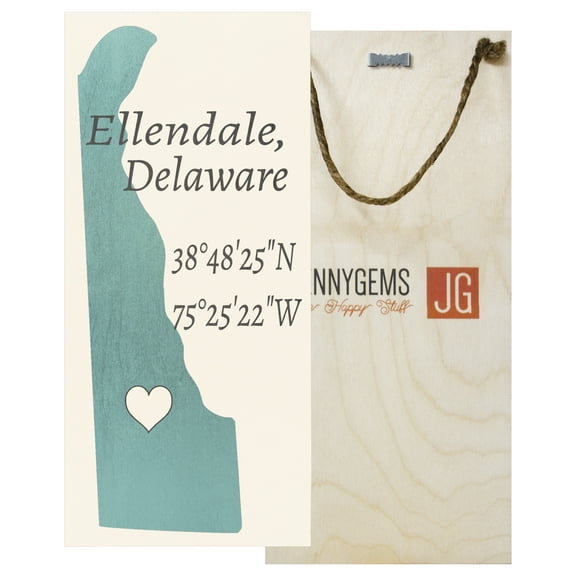 JennyGems Ellendale, Delaware Nautical Real Wood Sign | Made in USA Wood Sign | Home Accent