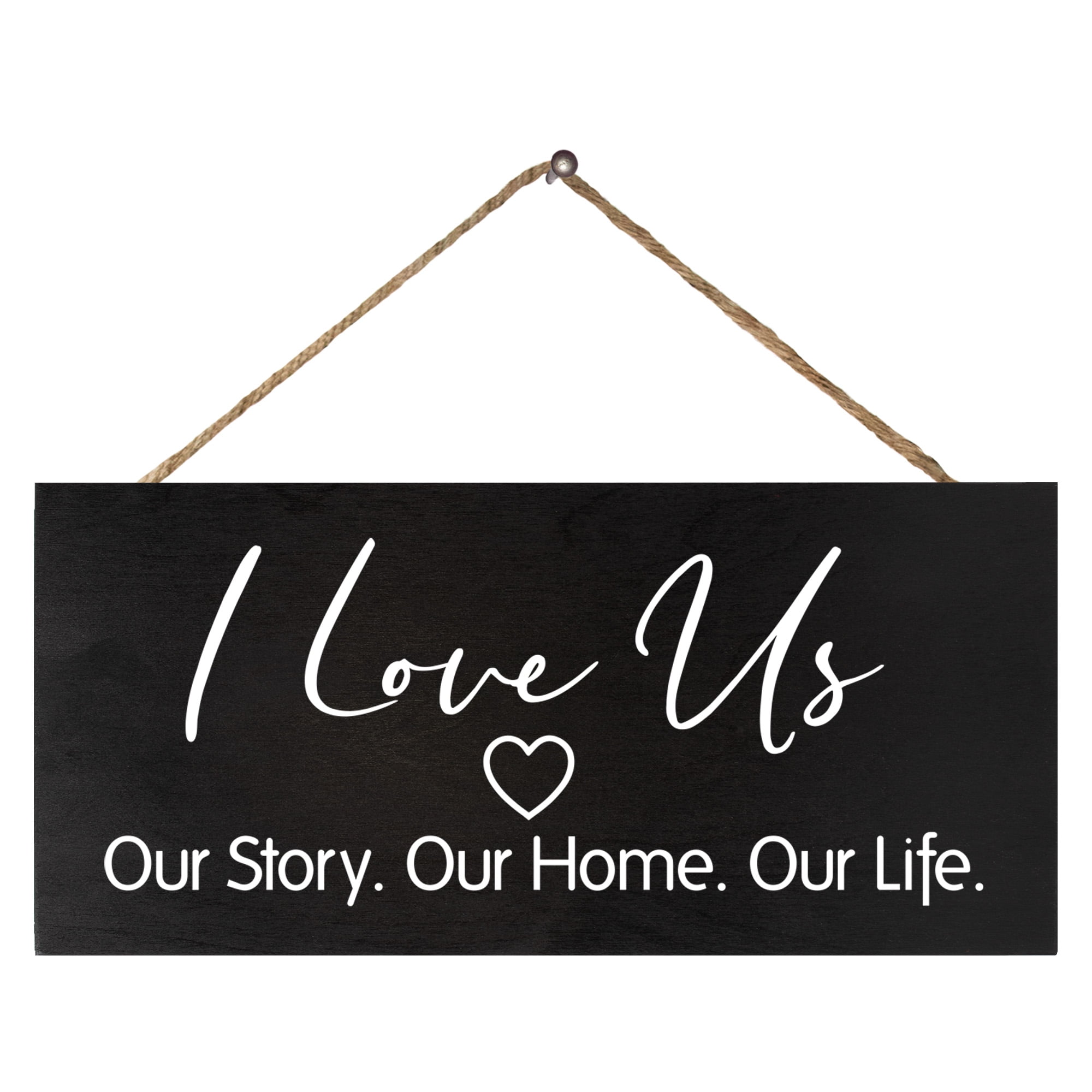 Rustic Black Wooden Family Sentiment Wall Hanging Sign