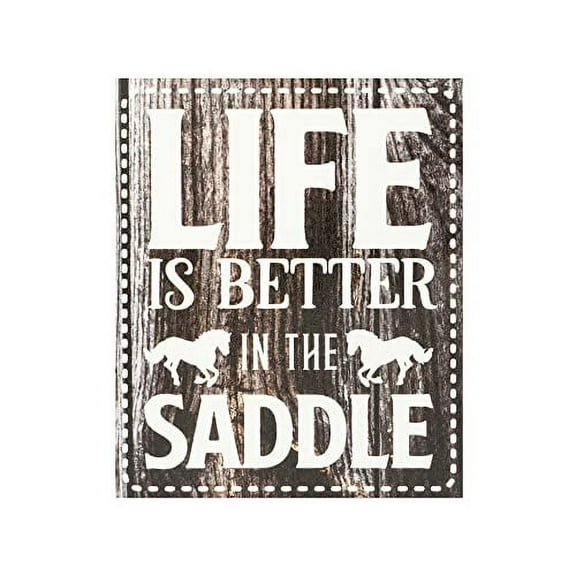 JennyGems Farmhouse Decor, Horse Gifts for Horse Lovers, Horse Decor, Horse Signs, Farm Signs Farm Decor, Barn Signs, Barn Gifts, Wood Sign, House Decorations for Home (Life Is Better in the Saddle)