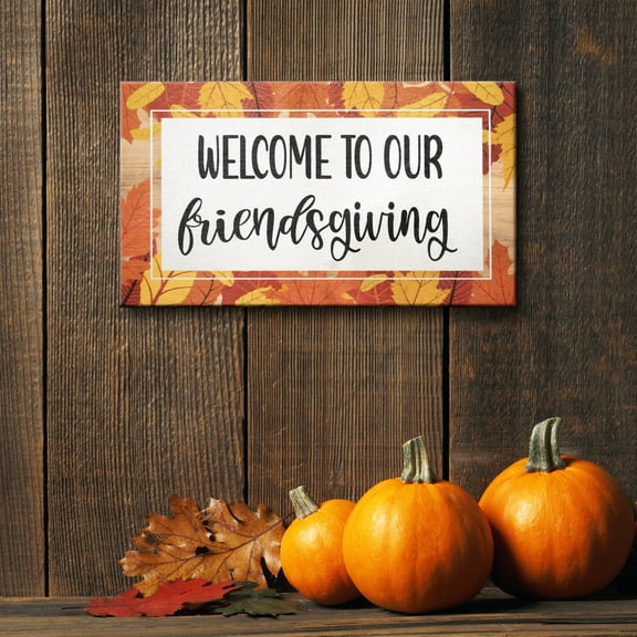 Friendsgiving Decor, Welcome to Our Friendsgiving Wood Sign, Thanksgiving Decorations, Fall Decor
