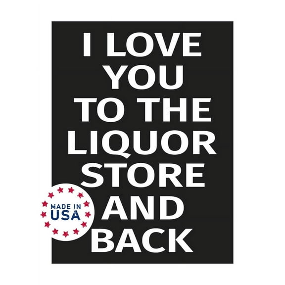 JennyGems Funny Bar Signs, I Love You To the Liquor Store and Back Wooden Sign, Home Bar Decor, Made in USA