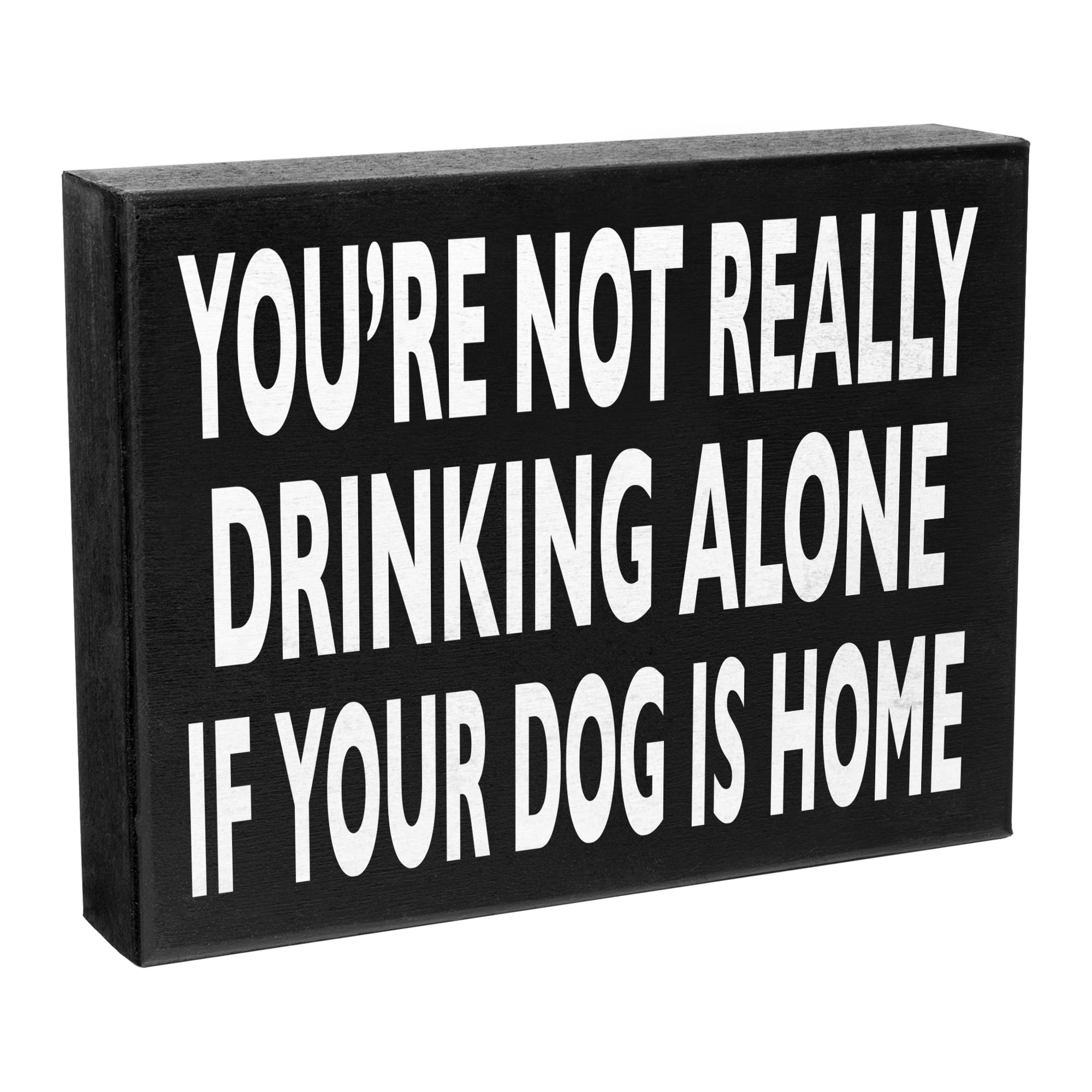 JennyGems Funny Dog Signs, Dog Decor, You’re Not Really Drinking Alone ...