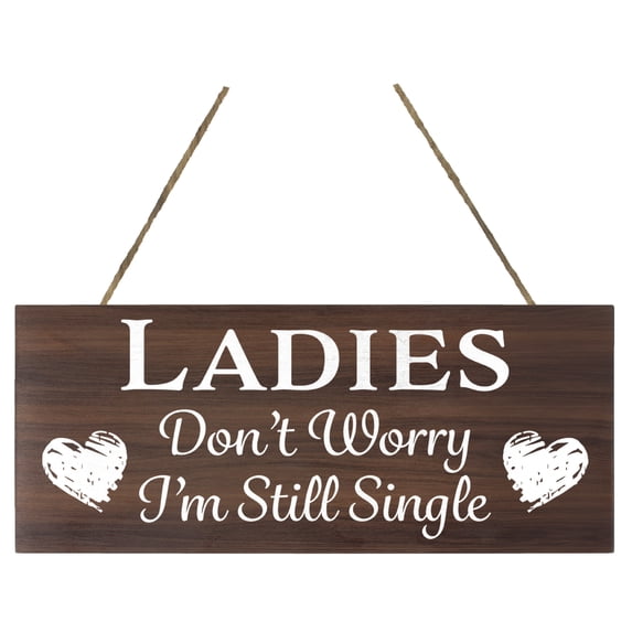 JennyGems Funny Wedding Signs for Ring Bearer Ladies Don't Worry I'm Still Single Ring Bearer Signs for Wedding Decor, Wedding Decorations Ring Bearer Wedding Sign, Wedding Ceremony Decorations Brown