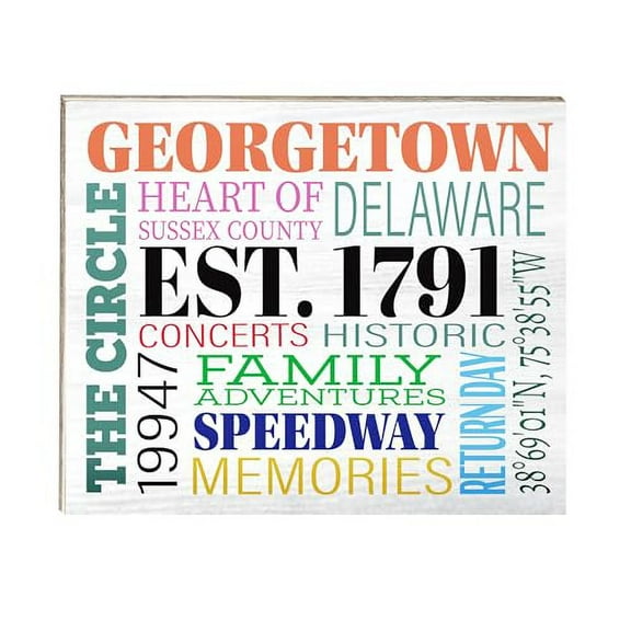 JennyGems Georgetown Delaware Gifts, Delaware Souvenirs, Town Memories, Wall Decor, Made in USA