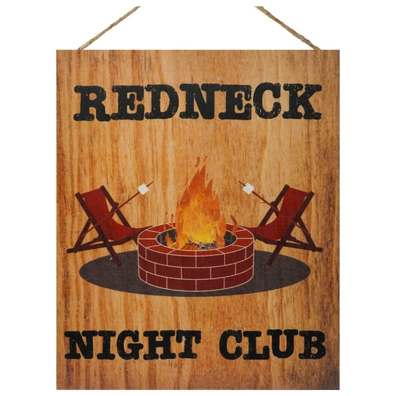 JennyGems Home Bar Decor, Redneck Night Club Wooden Sign, Bonfire Fire Pit, Camping Sign, Man Cave Garage Pub Decor, Friend Gifts, Made in USA