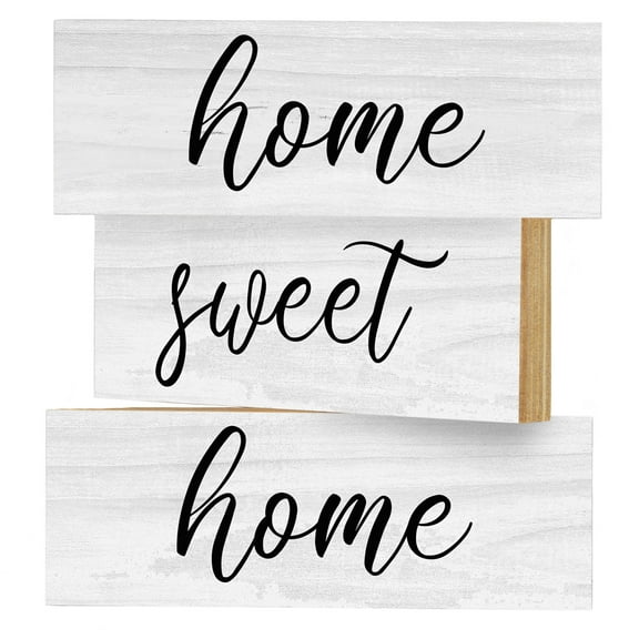 JennyGems Home Sweet Home, Mini Wood Block Signs Set of 3, Tiered Tray Decor Farmhouse Decor, Housewarming Gift