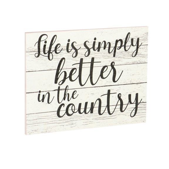 JennyGems Life Is Simply Better in the Country Wooden Sign, Farmhouse Decor, Barn Decorations Wall Hanging, Made in USA