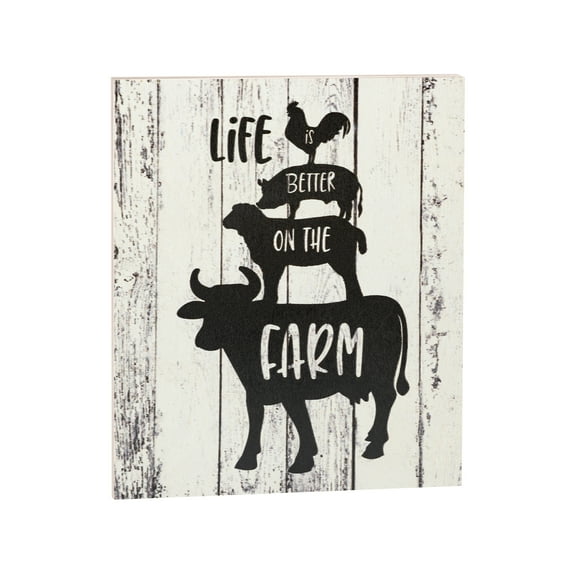 JennyGems Life is Better on the Farm Wooden Sign, Cow Chicken and Pig Decor, Farmhouse Decorations, Made in USA
