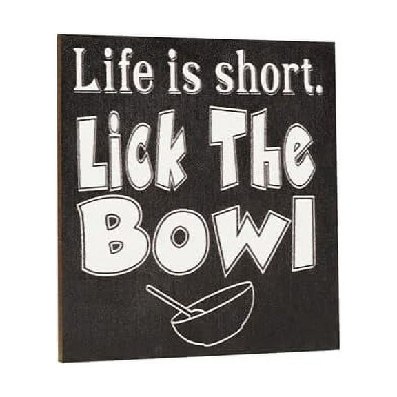 JennyGems Life is Short Lick The Bowl Funny Fridge Magnet, Kitchen Decor, 3 x 3 Inches, Refrigerator Magnets, Made in USA