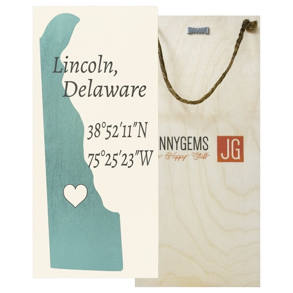 JennyGems Lincoln, Delaware Nautical Wood Sign | Made in USA Wood Sign | Home Accent