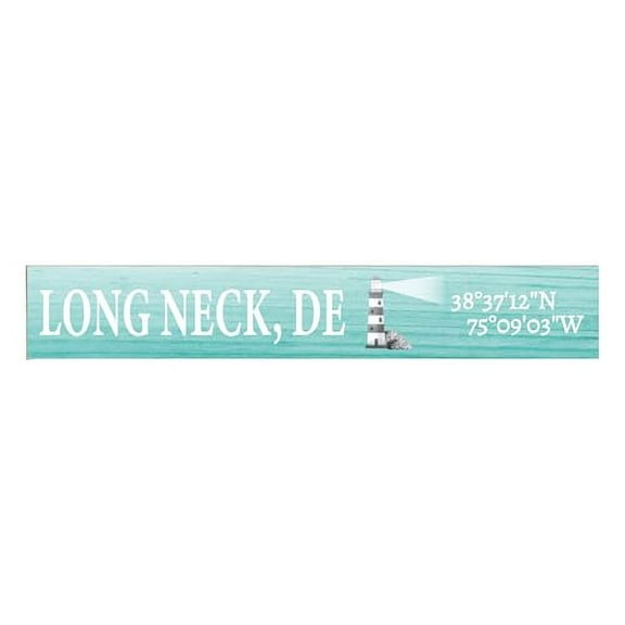 JennyGems Long Neck Delaware Gifts and Souvenirs, Delaware Sign, Lighthouse Decor, Beach Decoration, Tabletop, Made in USA