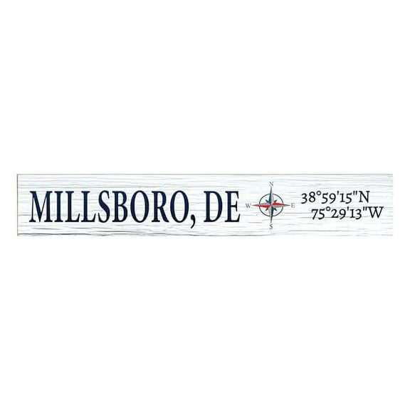 JennyGems Millsboro Delaware Gifts, Delaware Souvenirs, Compass Coordinates, Shelf Decor, Made in USA