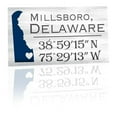 thumbnail image 1 of JennyGems Millsboro Delaware Gifts, Delaware Souvenirs, Compass Coordinates Sign, Shelf and Wall Art, Made in USA, 1 of 8