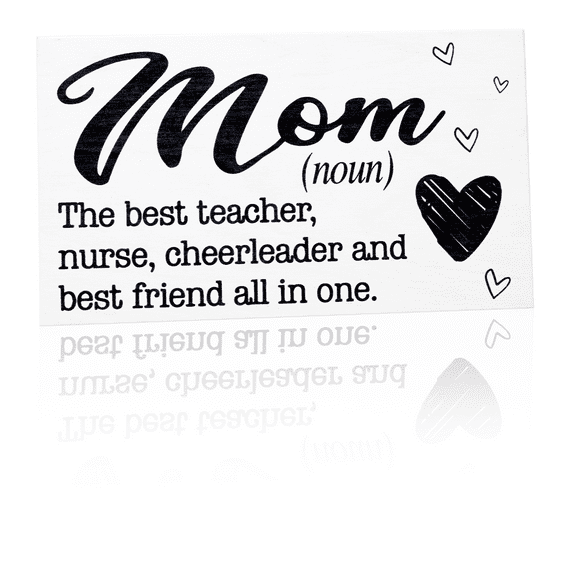 JennyGems Mom is My Best Friend Wooden Sign, Mother Definition Gifts and Decor, Made in USA