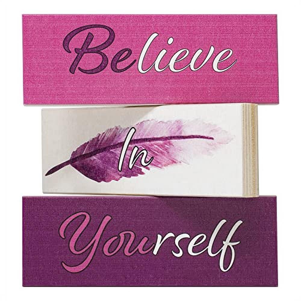 JennyGems Motivational Gifts, 3 Pieces Wood Block Set, Believe in Yourself, Inspirational  Gift Signs, Strong Women Gifts, Gifts for Women Friends Daughters, College  Dorm Decor Accents - Walmart.com