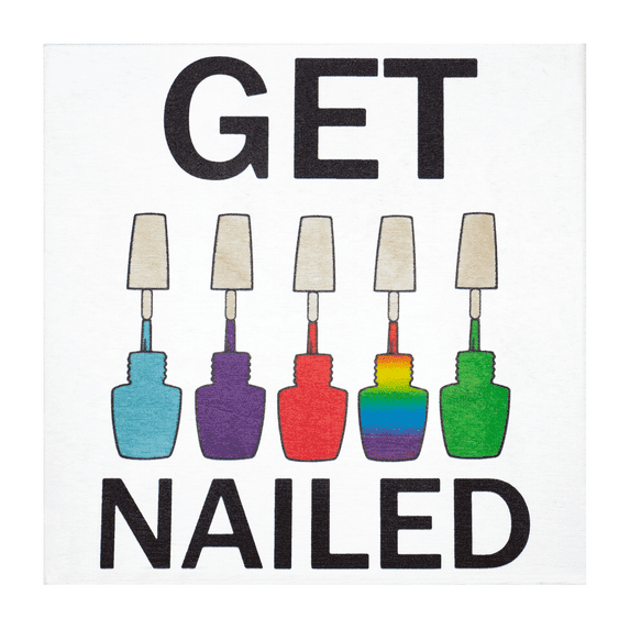 JennyGems Nail Stylist Gifts Nail Salon Decor, Nail Tech Gifts for Women, Get Nailed Manicurist Gift, 5.5x5.5 Inch Wood Sign, Nail Polish Gifts Cosmetology Gift, Beauty Salon Decor Nail Artist (White)