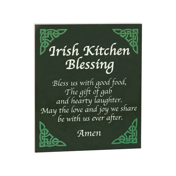 JennyGems St Patricks Day Decor, Irish Kitchen Blessing Sign, Irish Prayer, Irish Decor, Irish Housewarming Gift, 7.25 x 6 Hanging Wood Sign