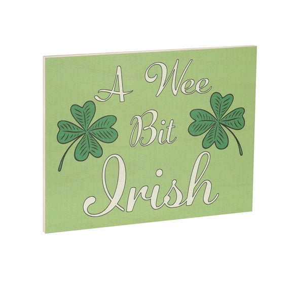JennyGems St Patricks Day Decor, A Wee Bit Irish, St Patricks Day Wooden Sign, Irish Decor, Irish Decorations for Home, Irish Gifts, 7.25 x 6 Hanging Sign