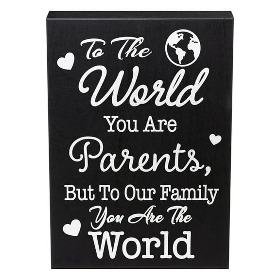 JennyGems To the World You Are Parents Sign, Parents Anniversary Gift, Mom and Dad Gifts, Parents Gifts,  Made in USA