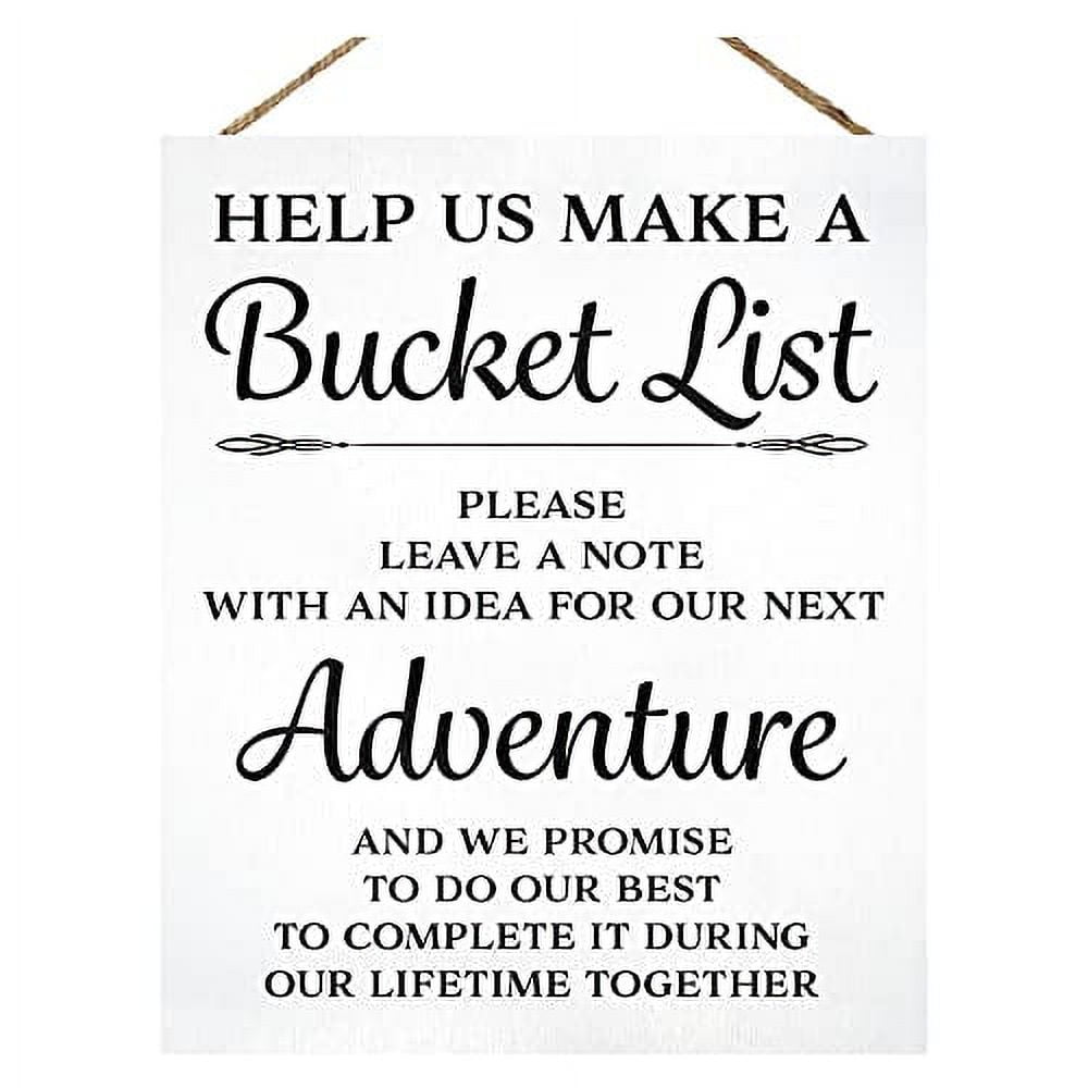 JennyGems Wedding Signs, Bucket List Wedding Decor Sign, Wedding Reception Signs, Wedding Decor