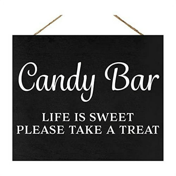 JennyGems Wedding Signs, Candy Bar Wedding Party Sign, Wedding Decor, Wedding Reception Signs, Party Decor, Candy Bar Sign, Engagement Party Decorations (Black)