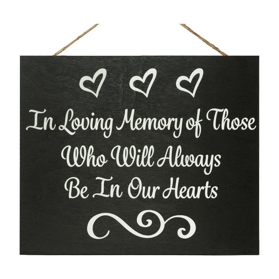JennyGems Wedding Signs, Wedding Decor, In Loving Memory Sign, In Loving Memory of Those Who Will Always Be In Our Hearts, Genuine Wood Plaque, Wedding Memorial Table Sign, Wedding Memory Signs