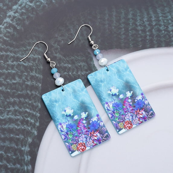 JennyShop Auspicious Style Gold Color Tree Of Life Design Relievo Printing Acrylic Earrings For Women Retro Trend Hot Selling Jewelry