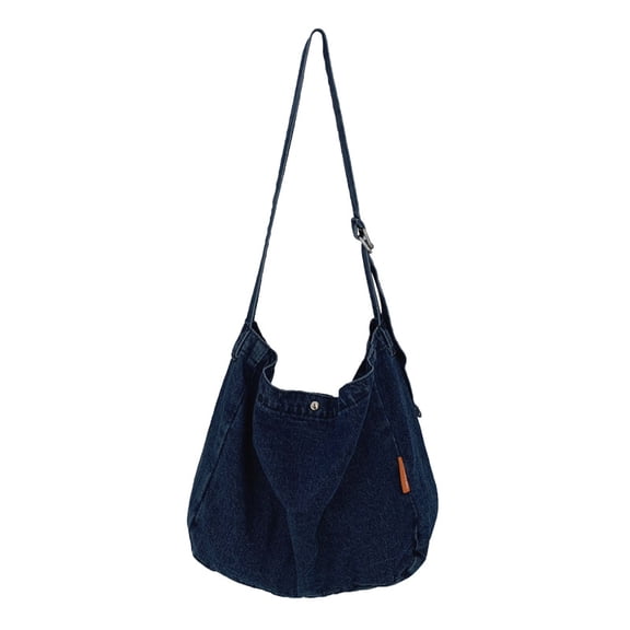 JennyShop Bolso Simple Denim Para Estudiantes Bolsa De Hombro Bolsa De Alta Capacidad Bolsa Cruzado Japonesa Bolsa De Tela Versión Coreana Lienzo Big Bag