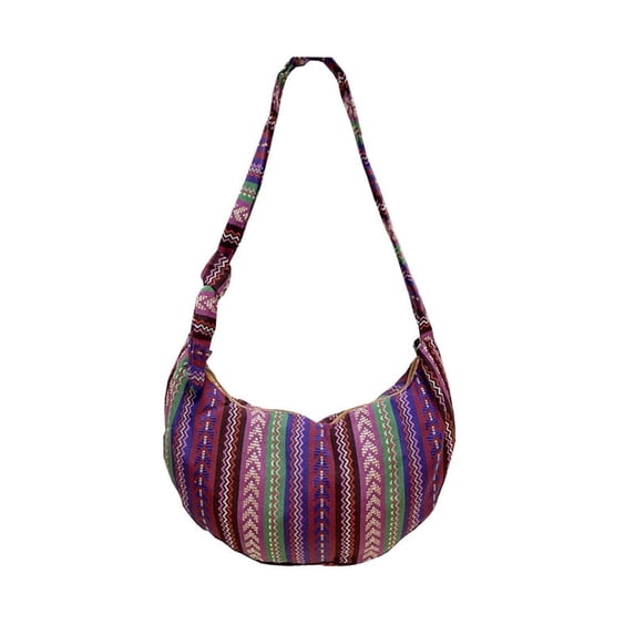 JennyShop Canvas Purse Cotton Satchel, Pretty Shoulder Bag for Women,Hippie Crossbody Bagm,Bohemian Handbag Printed Pattern Hobo Bag