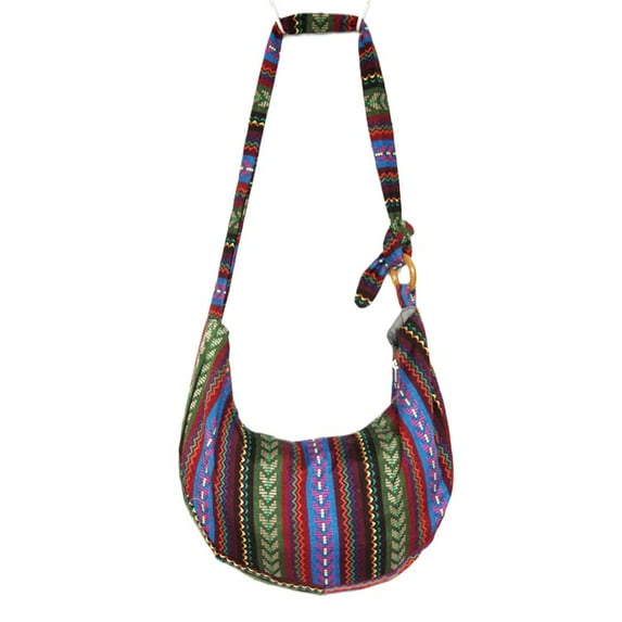 JennyShop Canvas Purse Cotton Satchel, Pretty Shoulder Bag for Women,Hippie Crossbody Bagm,Bohemian Handbag Printed Pattern Hobo Bag