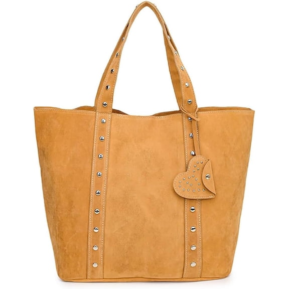 JennyShop Casual Fashion Rivet Decoration Tote Bag,  Pretty Velvet Shoulder Handbag Classic Versatile Underarm Bag