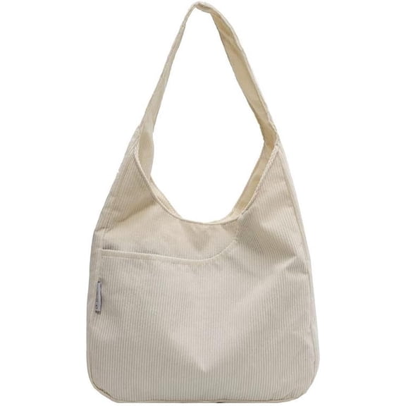 JennyShop Casual Fashion Shopping Handbag, Quality Corduroy Shoulder Handbag, Large Capacity Tote Bag for Women
